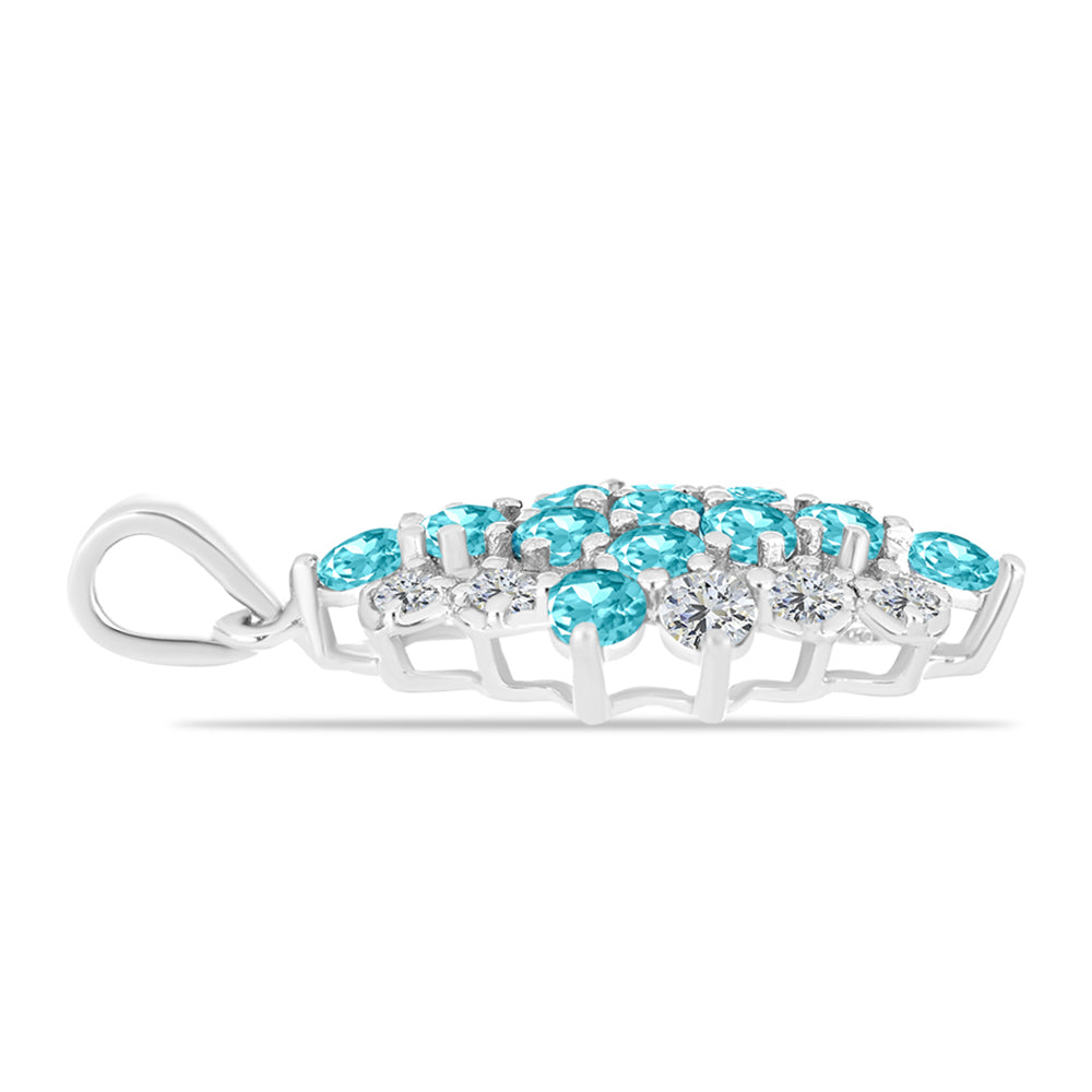 Colgante de Plata con Cuarzo Paraiba y Topacio Blanco 2 