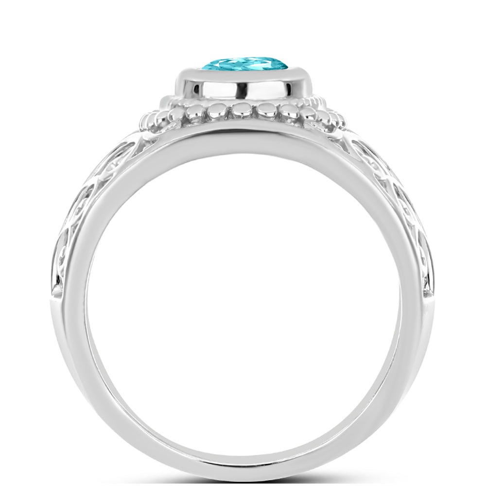 Anillo de Plata con Cuarzo Paraiba 2 