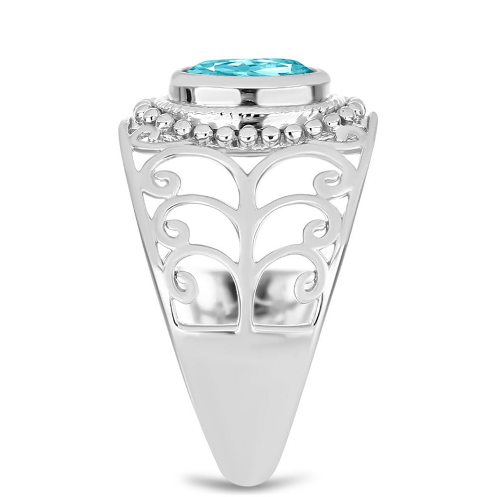 Anillo de Plata con Cuarzo Paraiba 4 