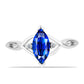 Anillo de Plata con Zafiro Azul Australiano y Topacio Blanco