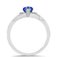 Anillo de Plata con Zafiro Azul Australiano y Topacio Blanco