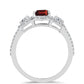 Anillo de Plata con Granate Barton y Topacio Blanco