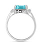 Anillo de Plata con Cuarzo Paraiba y Topacio Blanco