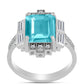 Anillo de Plata con Cuarzo Paraiba y Topacio Blanco