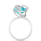 Anillo de Plata con Cuarzo Paraiba y Topacio Blanco
