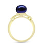 Anillo de Plata Bañada en Oro con Perla Negra Cultivada de Agua Dulce