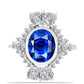 Anillo de Plata con Zafiro Azul Australiano y Topacio Blanco