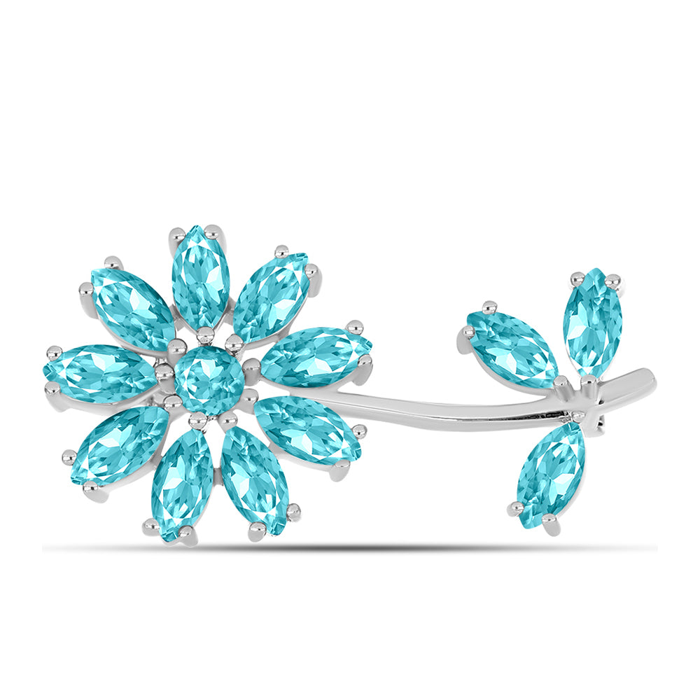 Broche de Plata con Cuarzo Paraiba 1 