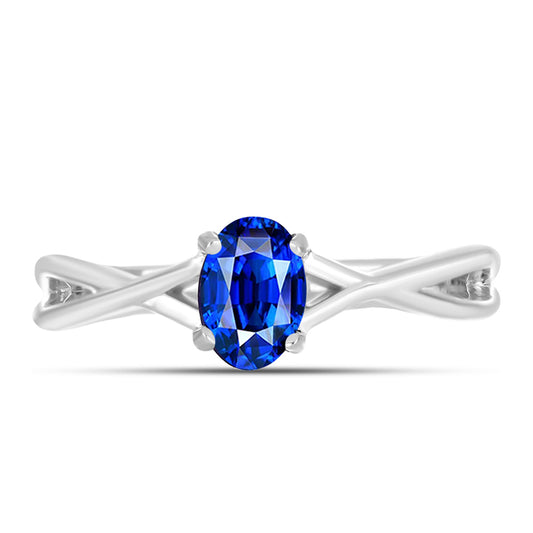 Anillo de Plata con Zafiro Azul Australiano