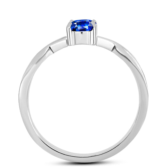 Anillo de Plata con Zafiro Azul Australiano