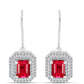 Pendientes de Plata con Ágata Roja y Topacio Blanco