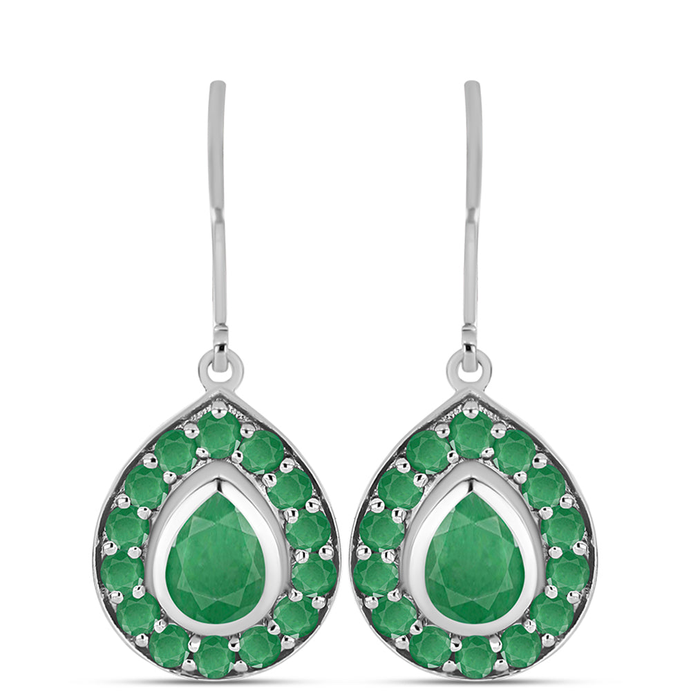 Pendientes de Plata con Esmeralda de Brasil