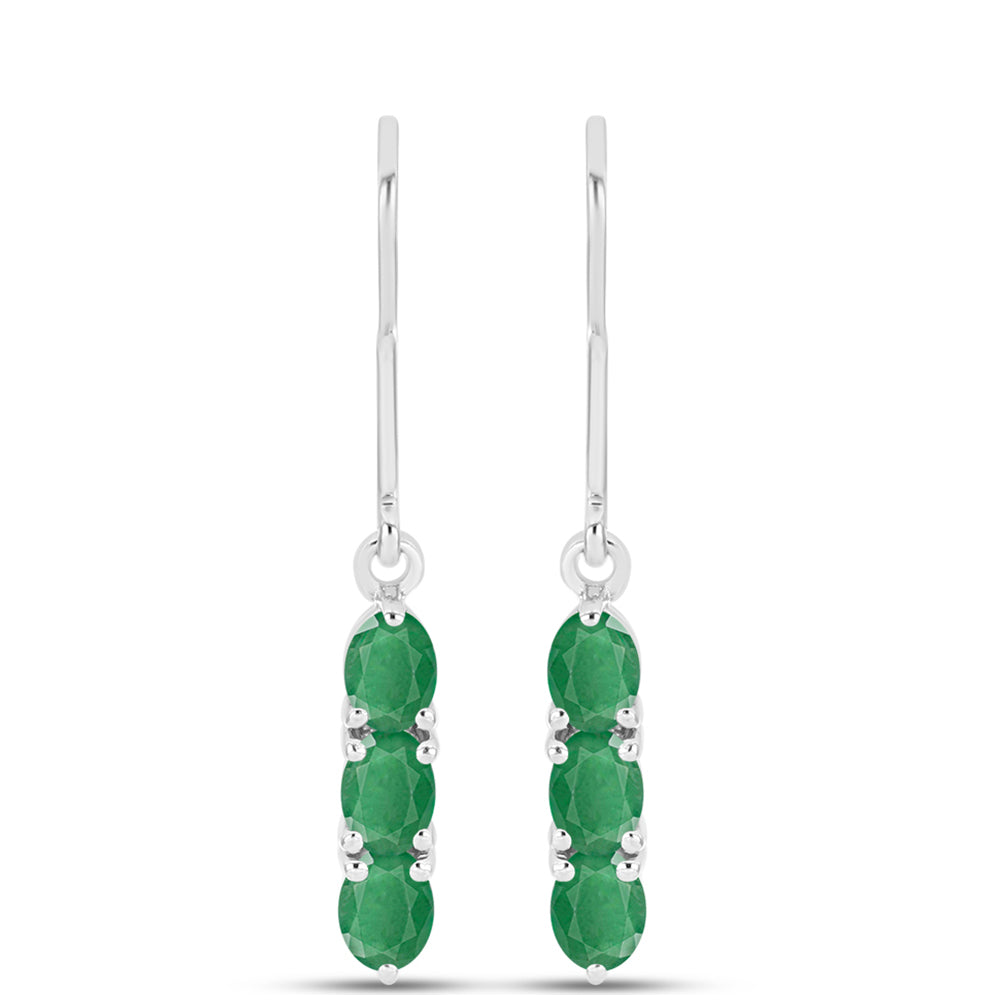 Pendientes de Plata con Esmeralda de Brasil