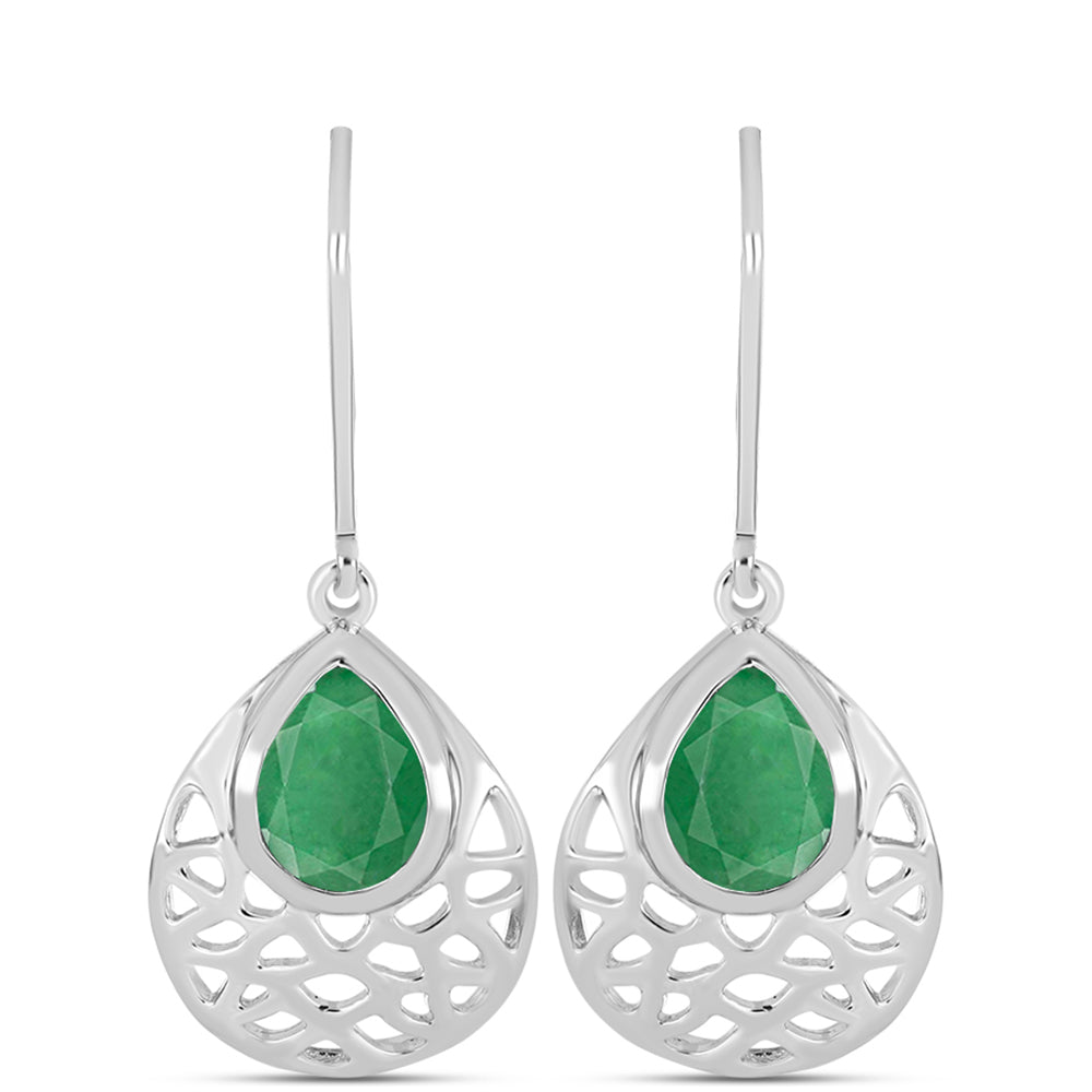 Pendientes de Plata con Esmeralda de Brasil 1 