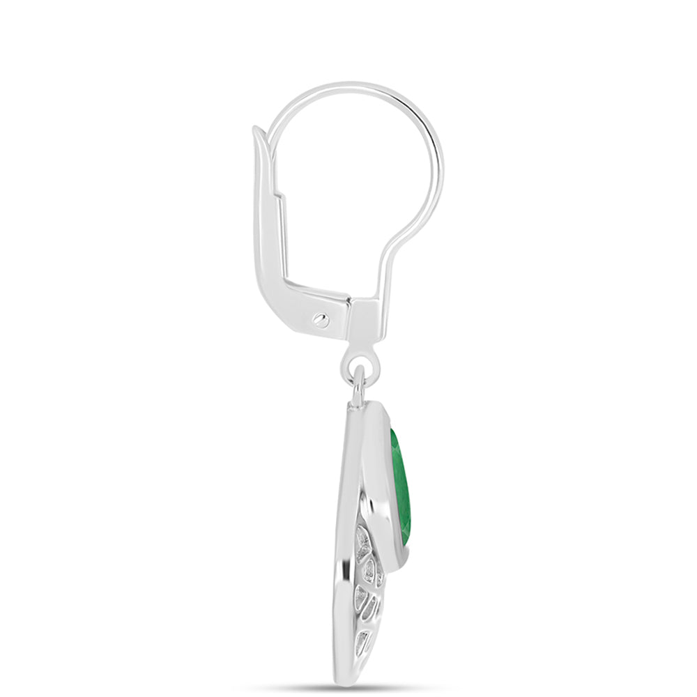 Pendientes de Plata con Esmeralda de Brasil