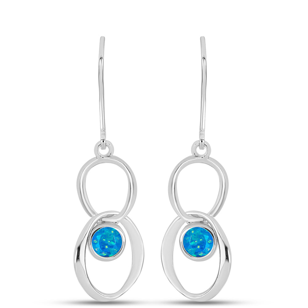 Pendientes de Plata con Ópalo Azul Paraíso de Etiopia