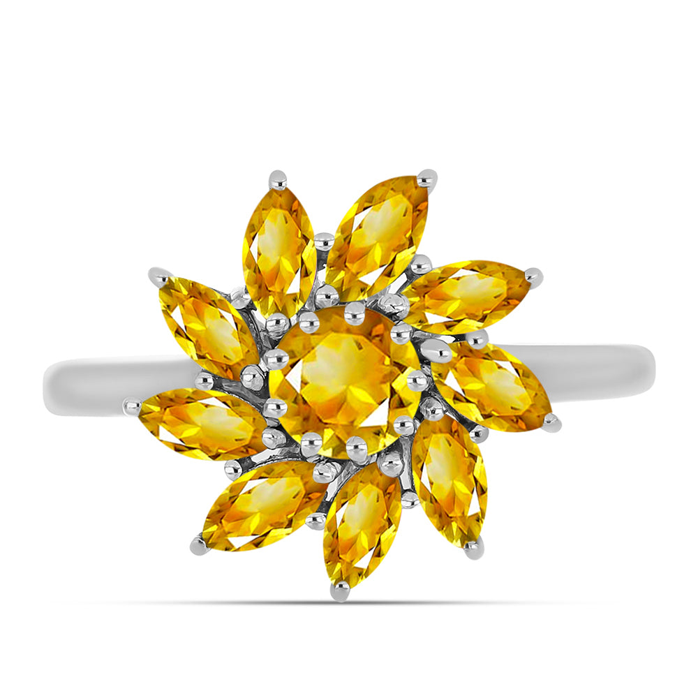 Anillo de Plata con Citrino de los Montes Urales 1 