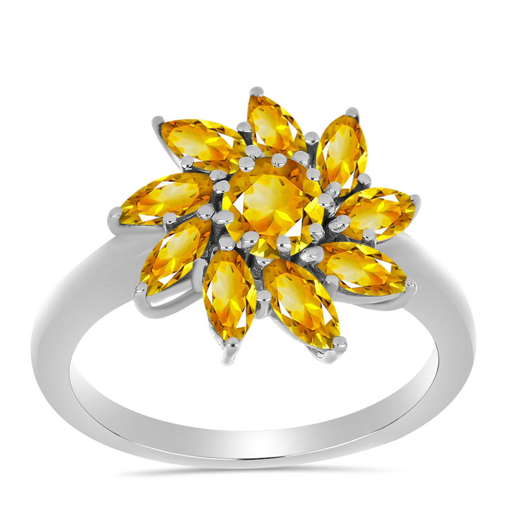 Anillo de Plata con Citrino de los Montes Urales 3 