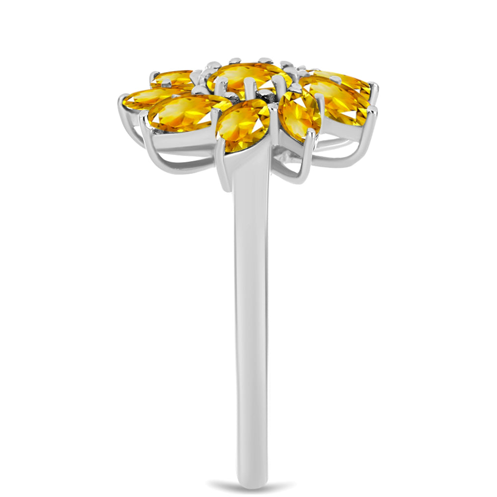 Anillo de Plata con Citrino de los Montes Urales 4 