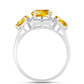 Anillo de Plata con Citrino de los Montes Urales y Topacio Blanco