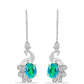 Pendientes de Plata con Cuarzo Pavo Real y Topacio Blanco