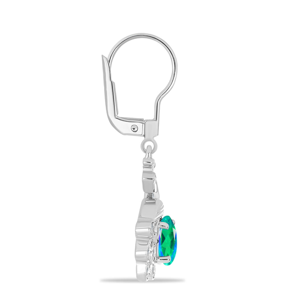 Pendientes de Plata con Cuarzo Pavo Real y Topacio Blanco 2 