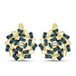 Pendientes de Plata Bañada en Oro con Diamante Azul