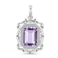 Colgante de Plata con Amatista Rosa de Francia y Topacio Blanco