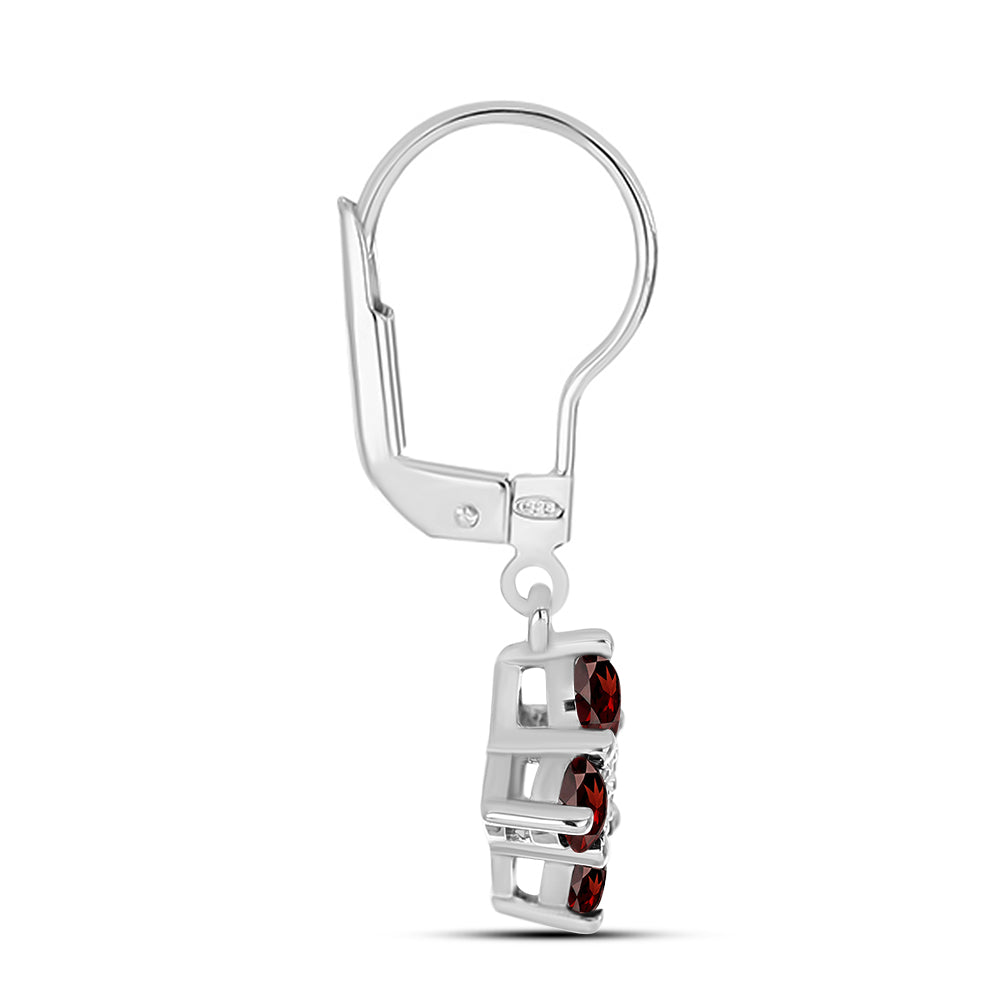 Pendientes de Plata con Granate Barton y Topacio Blanco 2 