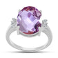Anillo de Plata con Amatista Rosa de Francia y Topacio Blanco