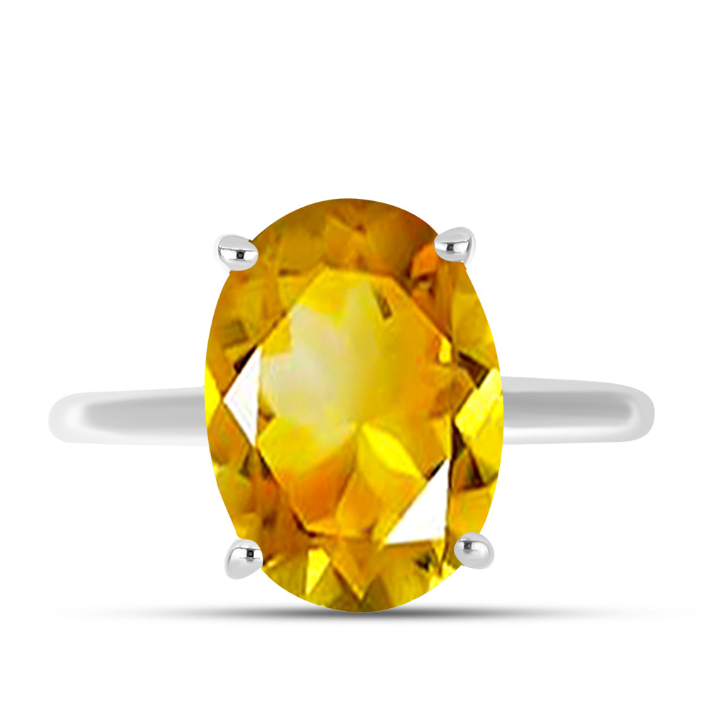 Anillo de Plata con Citrino de los Montes Urales 5 