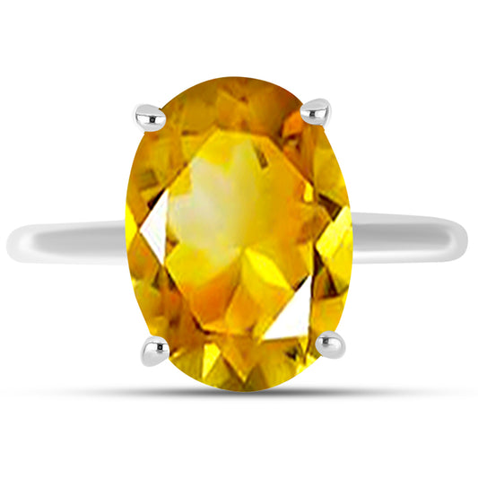 Anillo de Plata con Citrino de los Montes Urales
