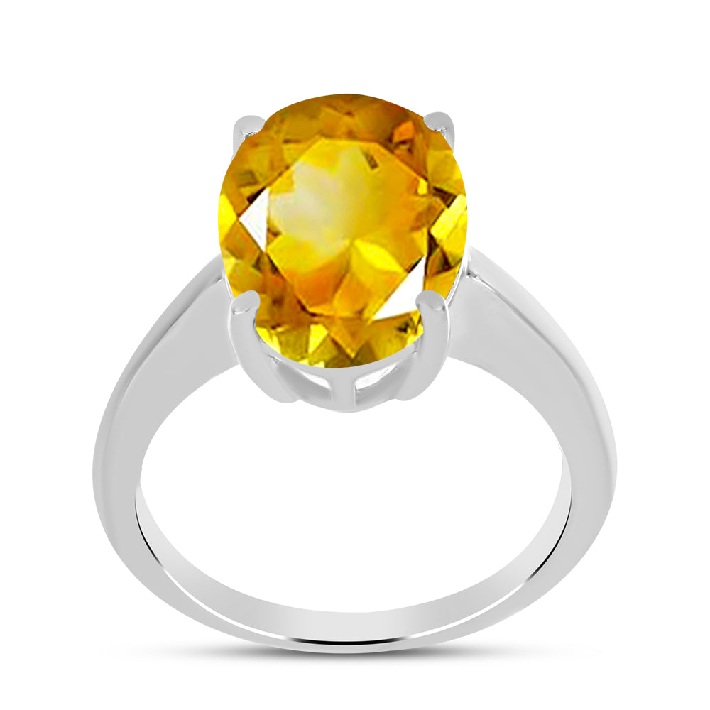 Anillo de Plata con Citrino de los Montes Urales