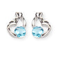 Conjunto de Aleación Bañado en Oro Blanco con Cristal Emporia® Azul ( Collar +Pendientes +Colgante )