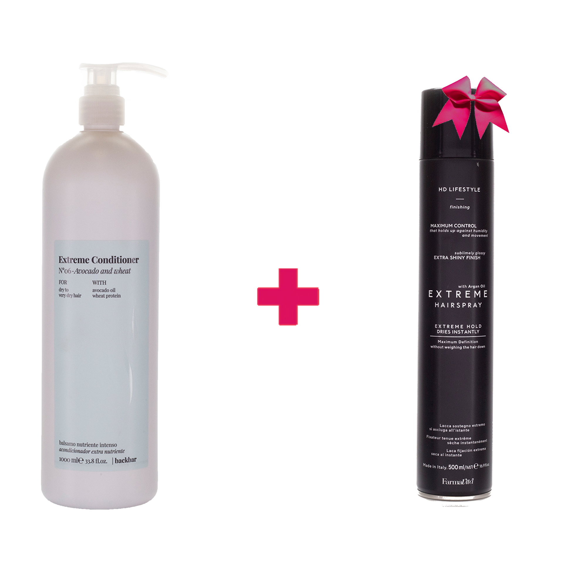 Acondicionador Backbar Extreme 1000 ml + Spray para el pelo Hd Life Style Extrem Strong 500ml 1 