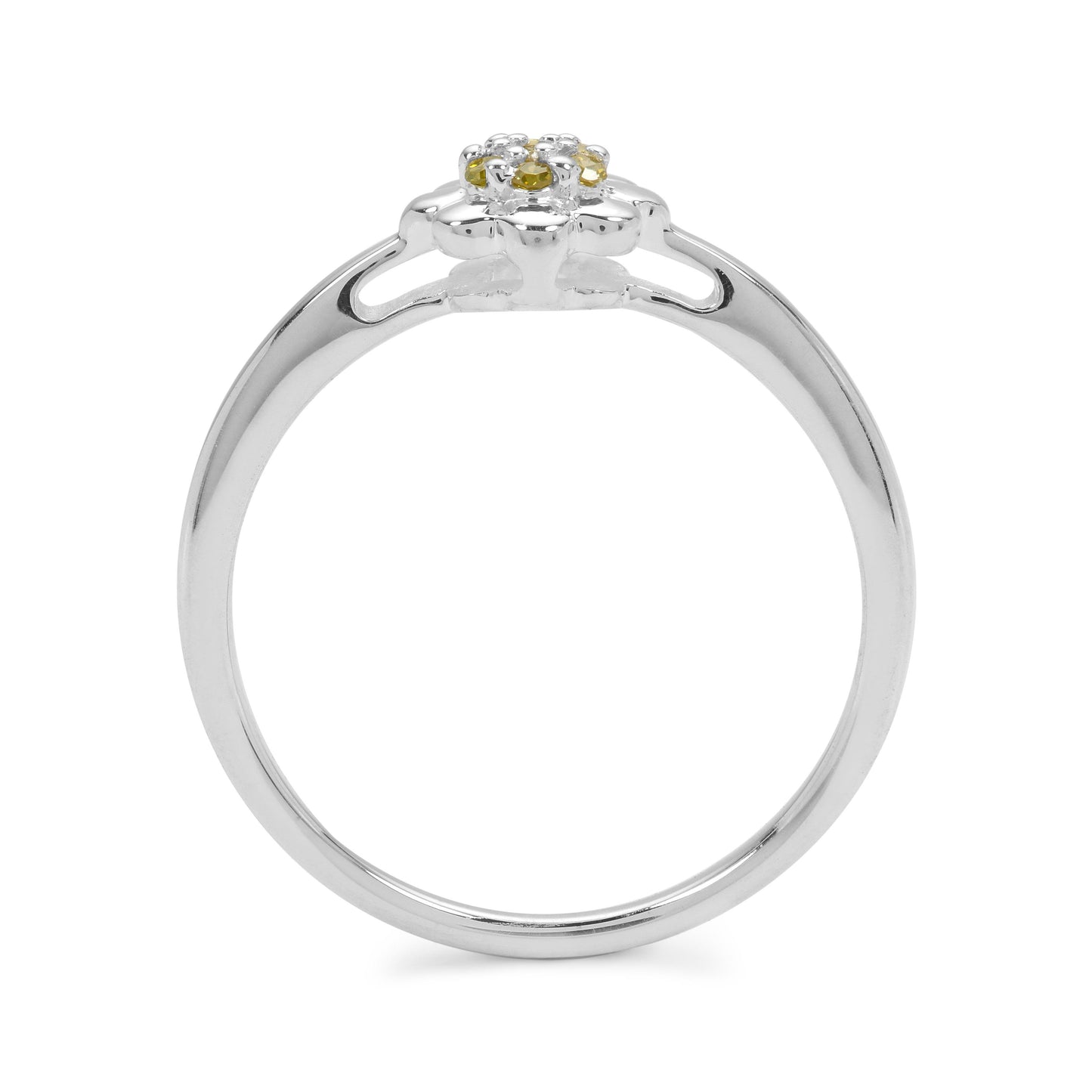 Anillo de Plata con Diamante Amarillo