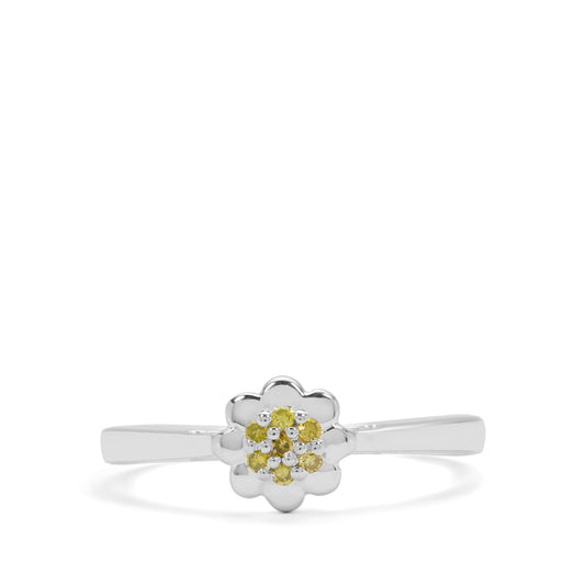 Anillo de Plata con Diamante Amarillo