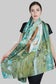 Bufanda de 100% seda auténtica, 90 cm x 180 cm, Verde