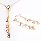 Conjunto de Aleación Bañado en Oro ( Collar +Pendientes +Colgante )