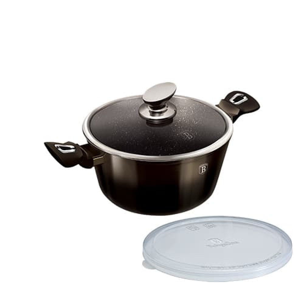 Cacerola con tapa (2,5 litros) Berlingen Haus línea metálica brillante en negro 1 