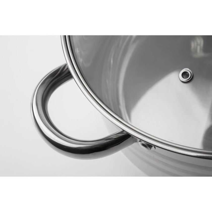 Juego de utensilios de cocina de acero inoxidable de 3 piezas con base de 5 capas y revestimiento de mármol Xylan, Edición Gourmet Line 2 