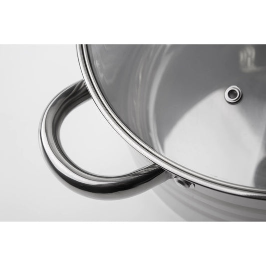 Juego de utensilios de cocina de acero inoxidable de 3 piezas con base de 5 capas y revestimiento de mármol Xylan, Edición Gourmet Line