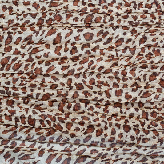 Pasmina de moda, 100% viscosa, 160 cm x 50 cm, MARRÓN LEOPARDO