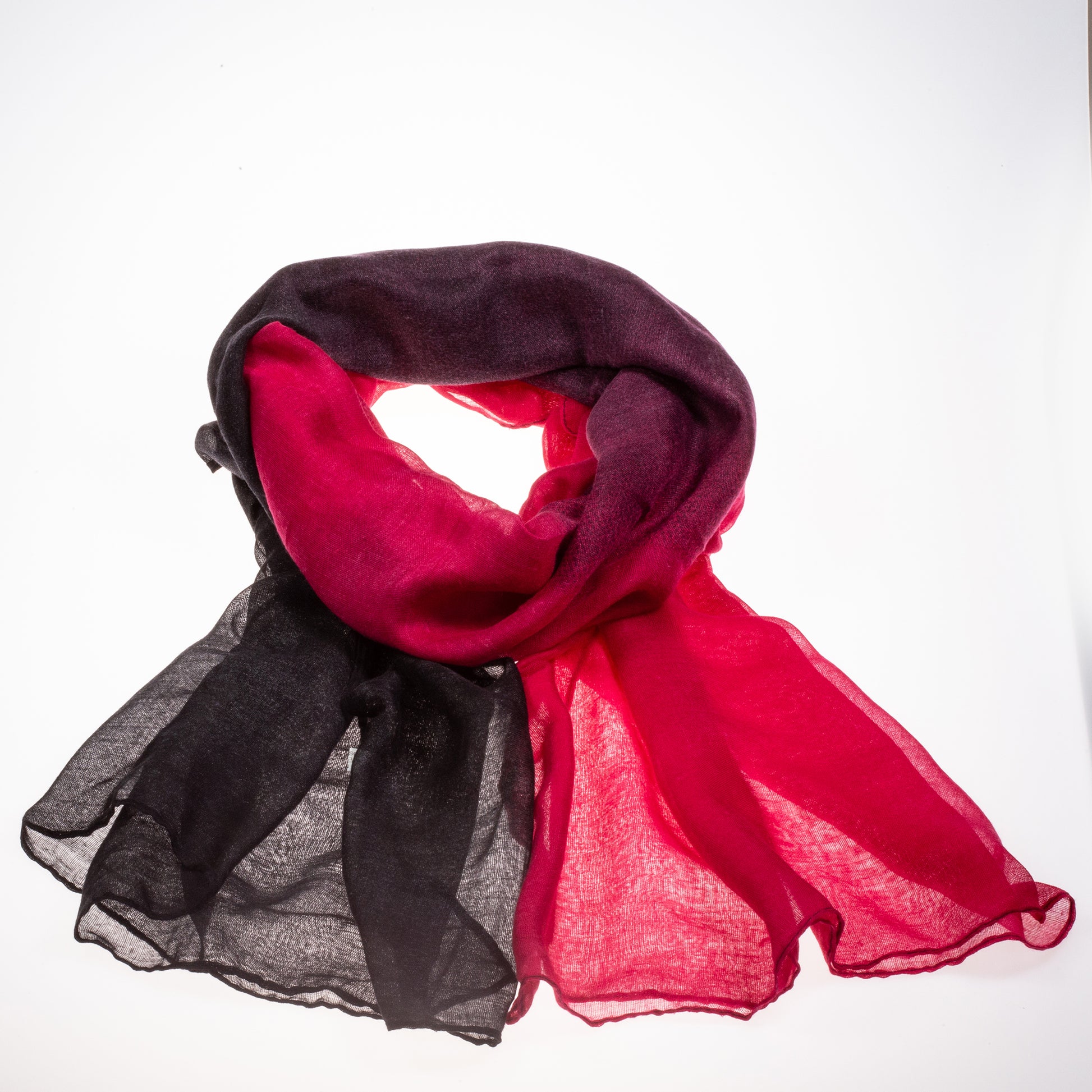 Pasmina de moda, 100% viscosa, 180 cm x 85 cm, ROJO Y NEGRO 1 