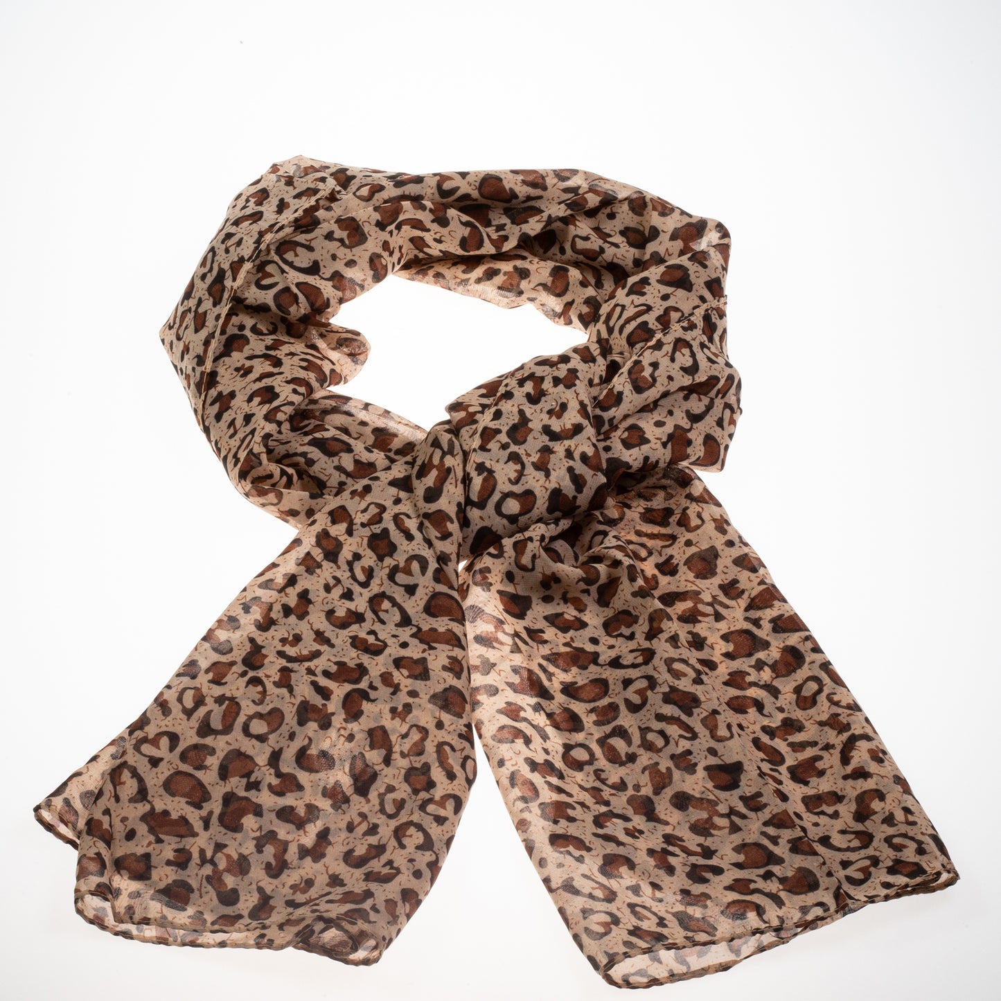 Pasmina de moda, 100% poliéster, 160 cm x 70 cm, MARRÓN JIRAFA