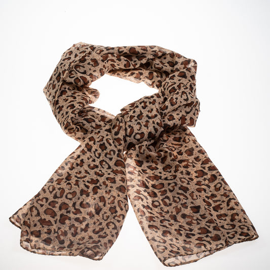 Pasmina de moda, 100% poliéster, 160 cm x 70 cm, MARRÓN JIRAFA