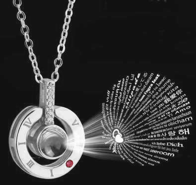 Caja de joyas rosa eterna con collar "I love you" 4 