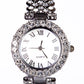 Reloj de Aleación Bañado en Oro con Cristal Emporia® Blanco (Collar +Pendientes +Pulsera +Colgante )