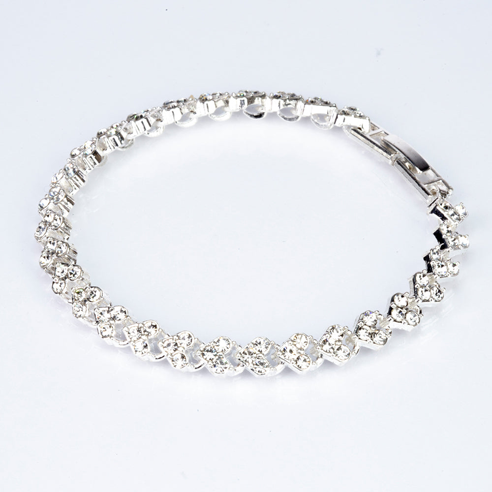 Reloj de Aleación Bañado en Oro con Cristal Emporia® Blanco (Collar +Pendientes +Pulsera +Colgante ) 8 