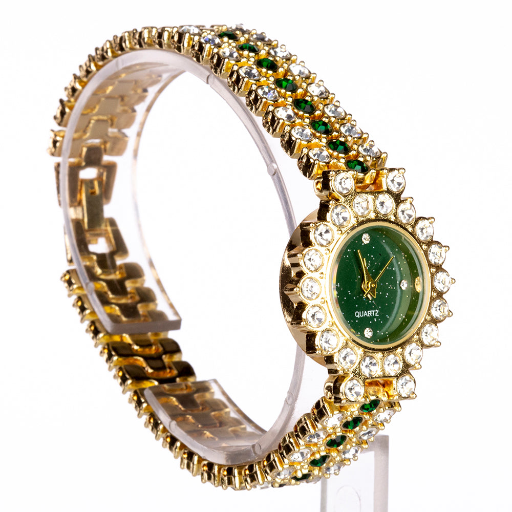 Reloj de Aleación Bañado en Oro con Cristal Emporia® Azul (Collar +Pendientes +Pulsera +Colgante ) 4 